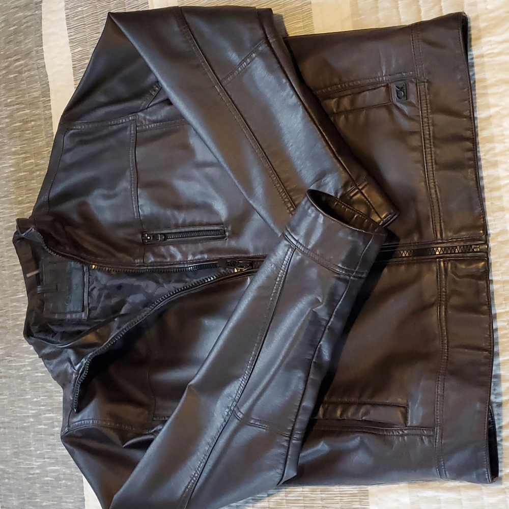 Calvin Klein leather coat
